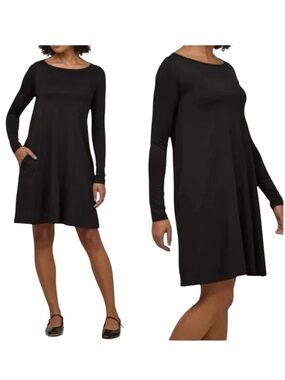 Wool& Rowena Swing Dress Women’s Size Large Long in Black - EUC!